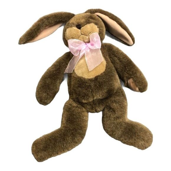 Vintage Dakin Brown Rabbit Plush Weighted Paws - Picture 1 of 5